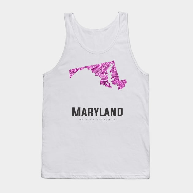 Maryland state map abstract pink Tank Top by StudioGrafiikka